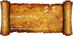 Stumpf Kitti névjegykártya